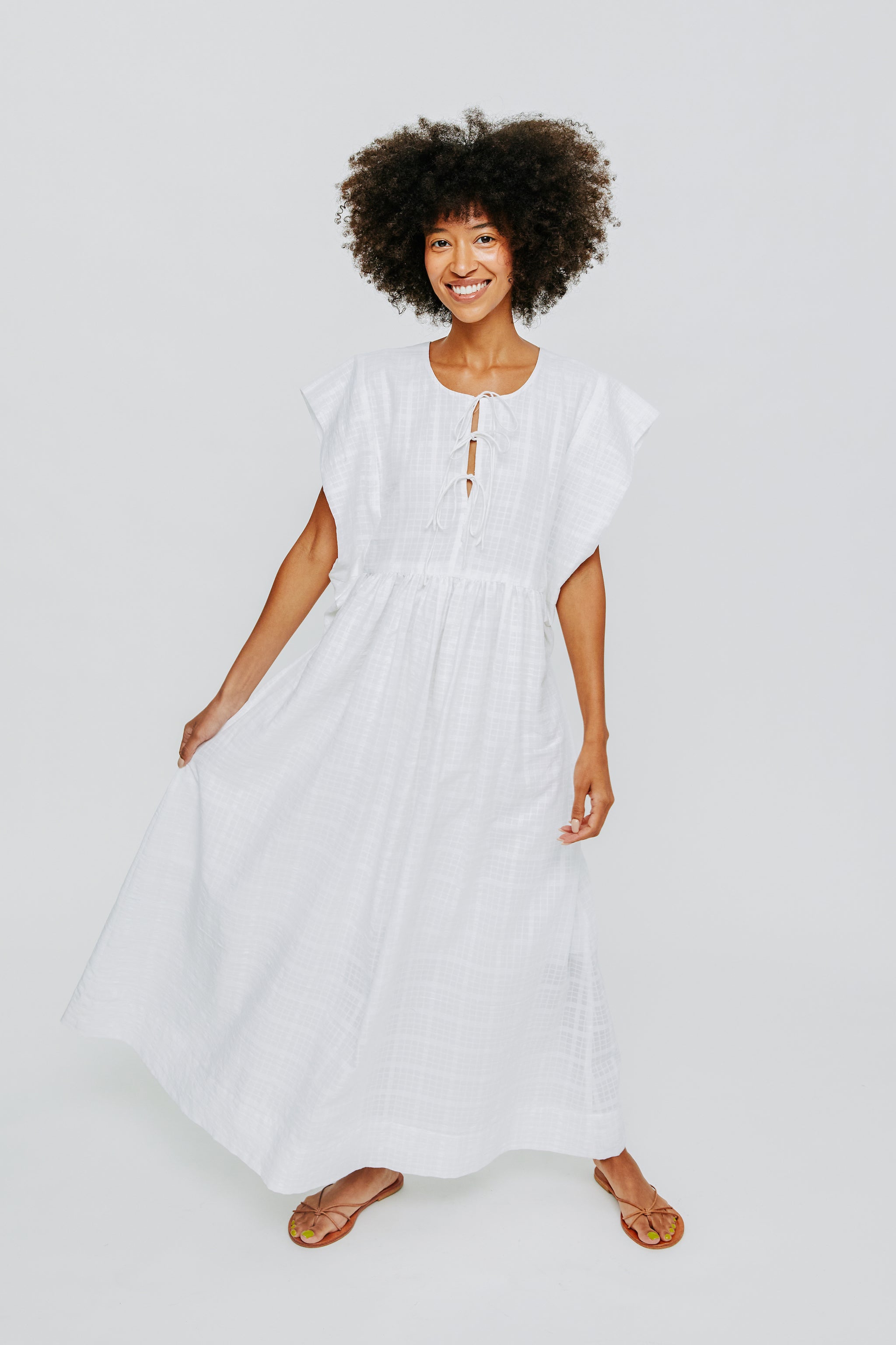 cotton white caftan coverup dress – MIRTH